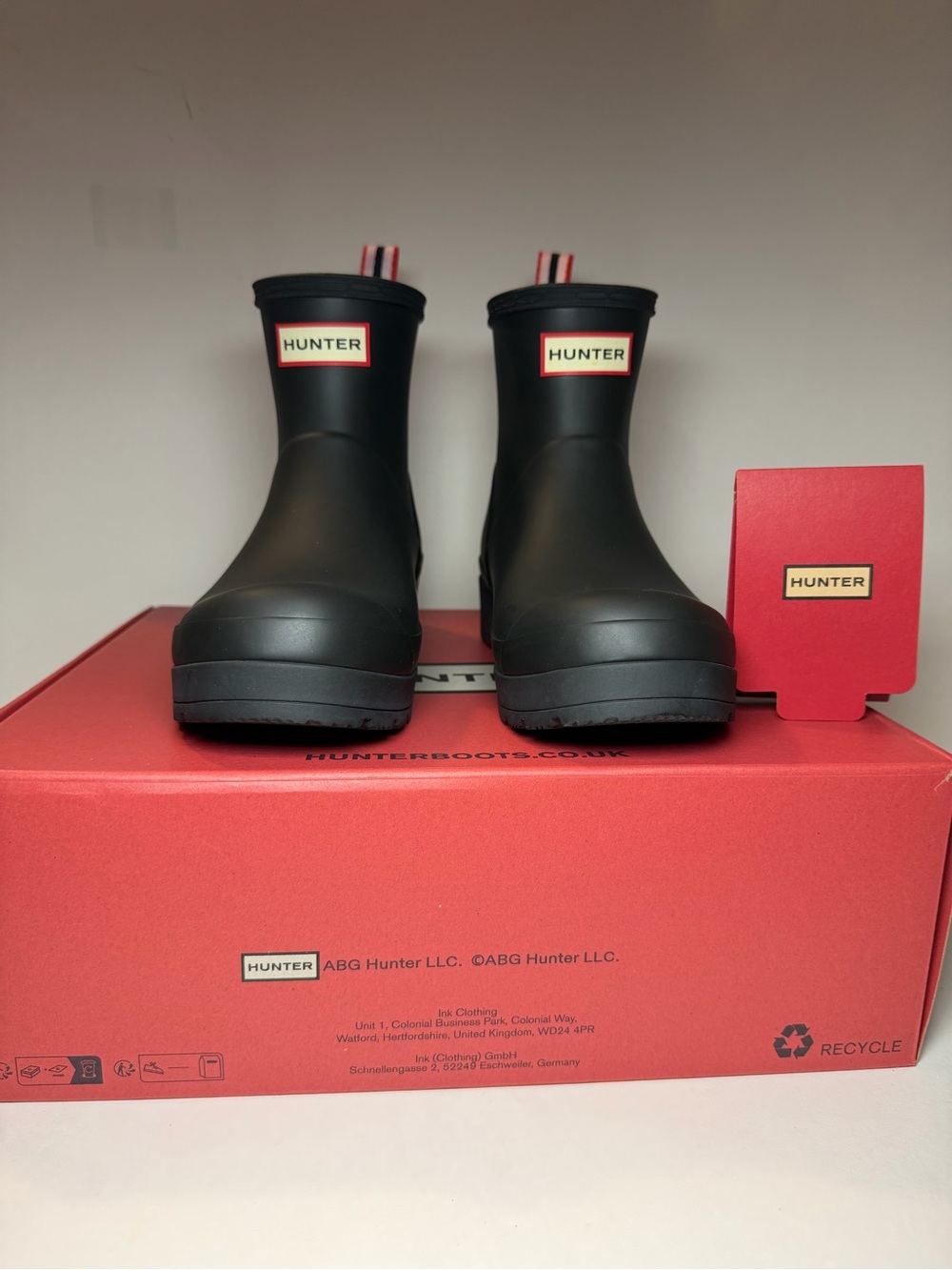 Hunter Play Short Boots - Black Size 8 Women